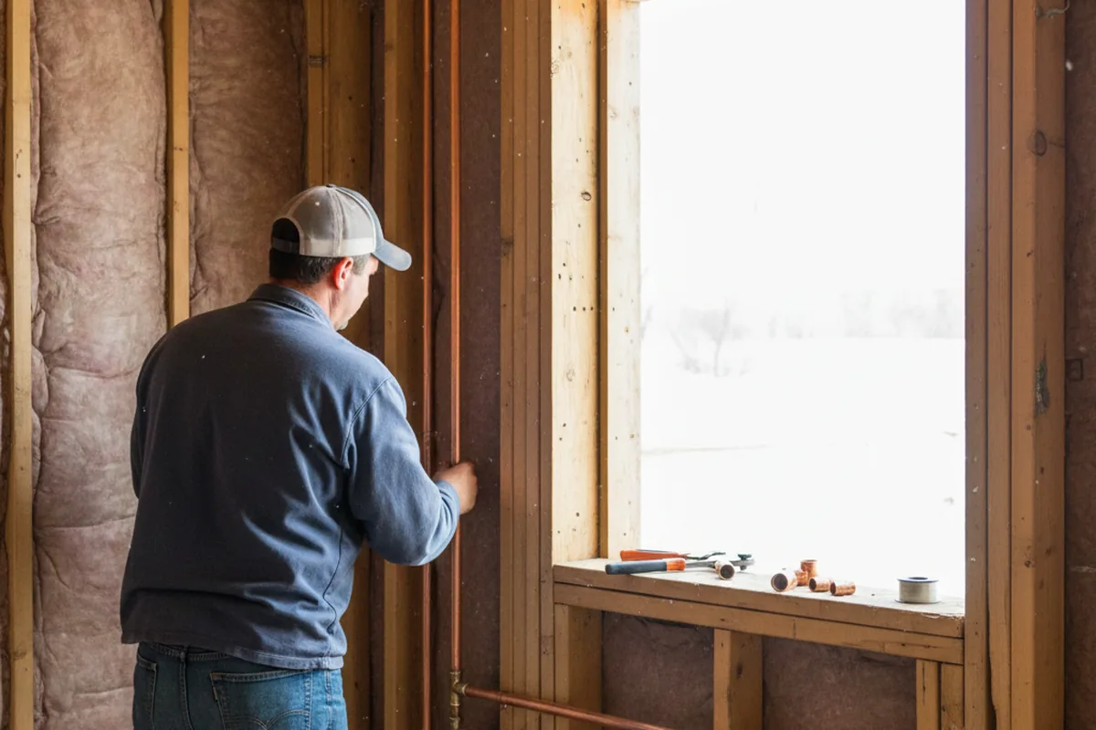 Licensed plumber running new copper supply lines in a Fort White home